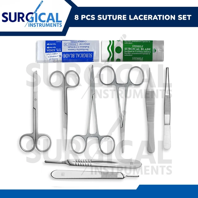 8 PCS SUTURE Laceration Medical Student Surgical Instruments Set Kit