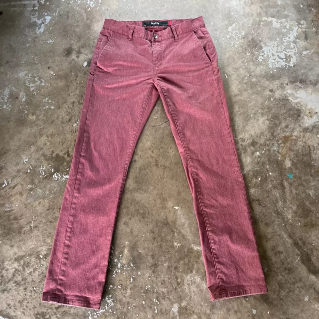 Krew Kr3w Pants Mens Actual 30X29 Red K Slim Twill Stretch Streetwear Skater Y2K
