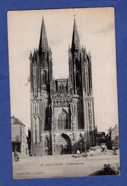 JB * CPA / Postcard: Coutances - The Cathedral + Conveyor Stamp ...