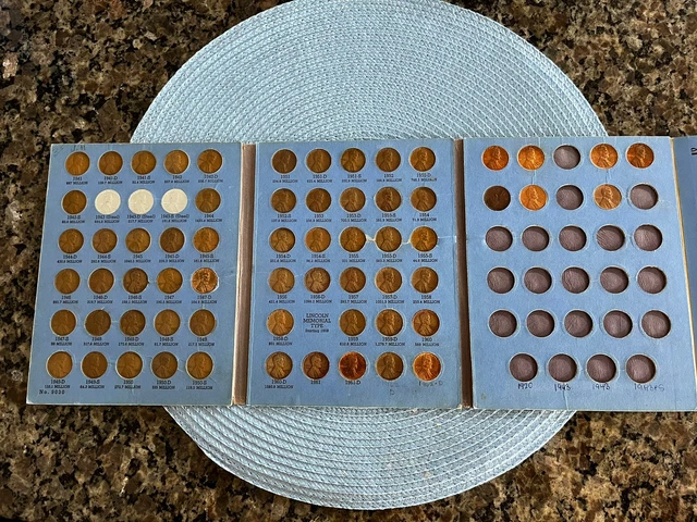1941-1961 Lincoln Head Cent Book Complete, Wheat Penny Collection Book, 66 Coins