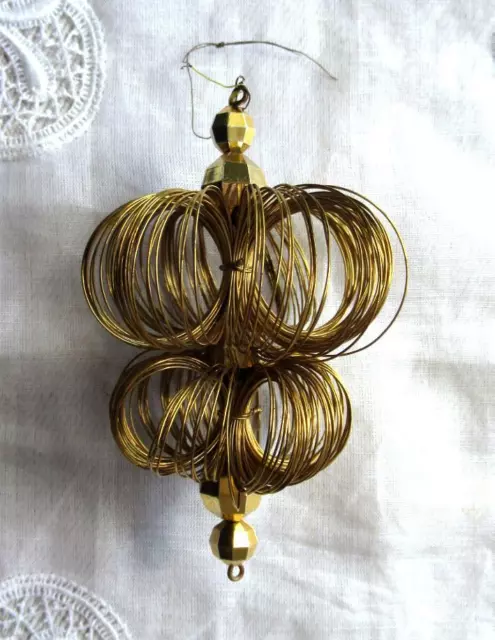 ALTER GOLDENER CHRISTBAUM-ANHÄNGER - ORNAMENT - METALL - GABLONZER - 8,5 cm