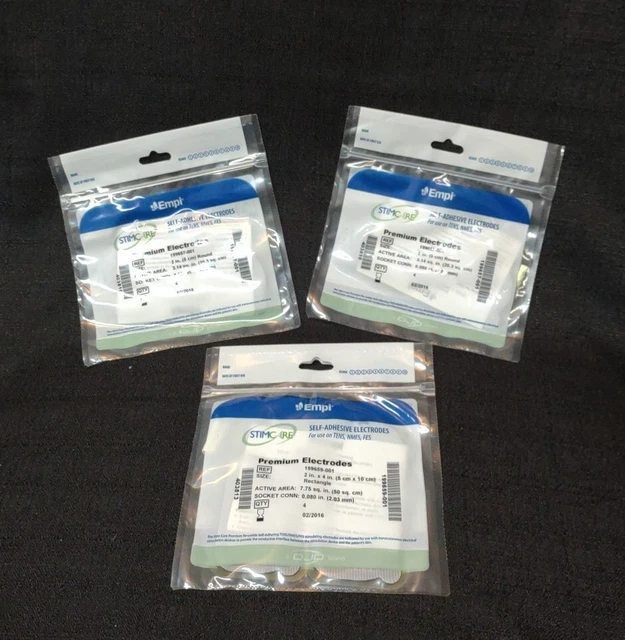 Empi Stimcare Premium Electrodos 2" Lote Redondo de 3 Paquetes 12 TOTAL ~ NUEVO SELLADO
