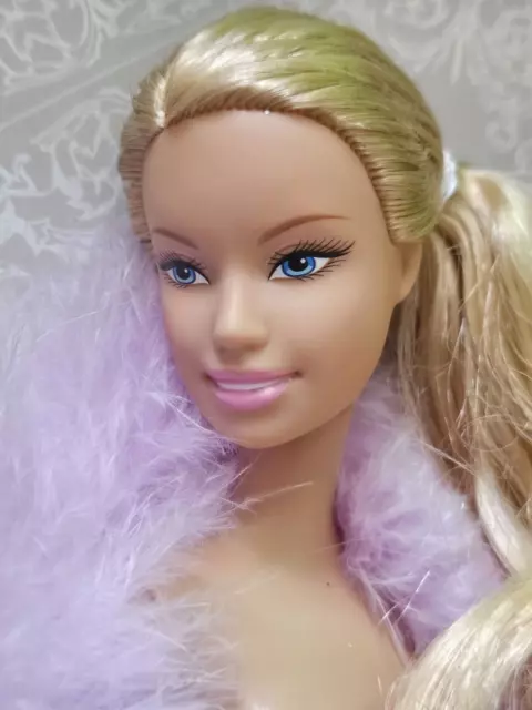 Mattel Barbie Doll Blonde Hair Ponytail, Blue Eyes Bendable Legs Nude for OOAK