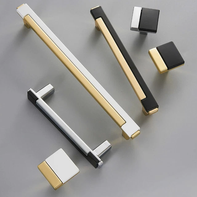 Modern Kitchen Cabinet Knobs Pulls Gold Drawer Cupboard Furniture Door Handles