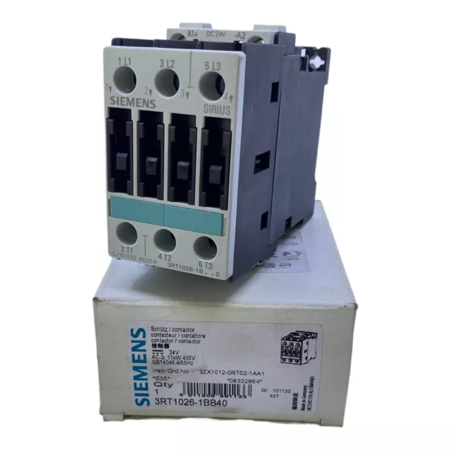 Siemens 3RT1026-1BB40 protezione potenza 11kW 400V 24V DC 3 poli 3S 25A