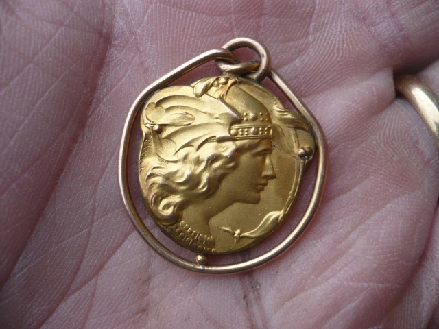 Petite Broche Art Nouveau Signée Becker - Début 20e Siècle - Doublée Or Jaune - Occasion