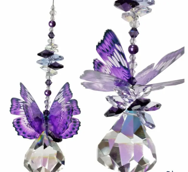 Butterfly crystal suncatcher, hanging rainbow suncatchers sun catcher prism
