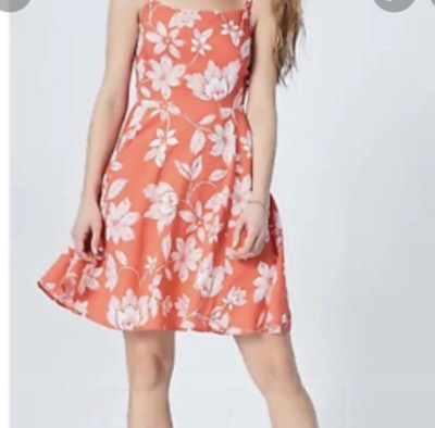 GAP Red White Floral Fit & Flare Cami Dress Size Small NWOT