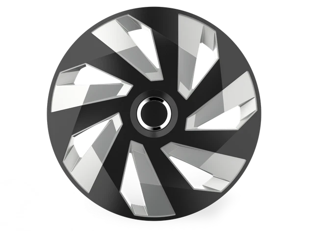 Copricerchi 13" Coprimozzo Vector RC Plastica Set di 4 Black Silver Fit R13 2