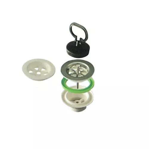 Piletta in polipropilene per lavello in ceramica attacco 1" 1/2 diametro Ø 80