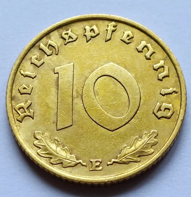 3.Reich, 10 Pfennig 1936 E, J. 364, sehr seltene Ausgabe!