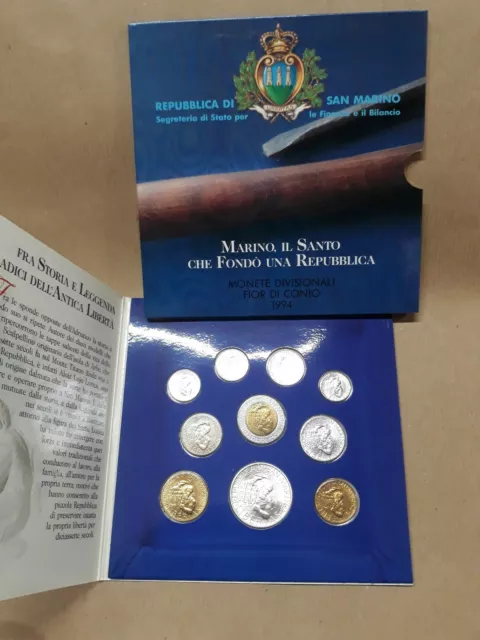 1994 Repubblica Di San Marino Monete Divisionale Confezione Zecca