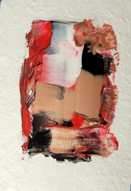 ACEO Original Abstract Painting, 2.5x3.5in Art Card, Sleeve, Outsider