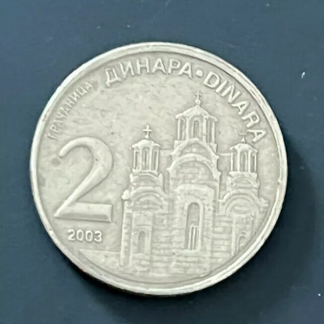 2003 Serbia 2 Dinara Coin - SCARCE - FREE P&P