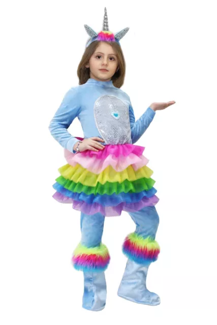 PICCOLO UNICORNO ARCOBALENO costume CARNEVALE bimba completo tg. 5 6 a. PEGASUS EUR 35 50 PicClick IT