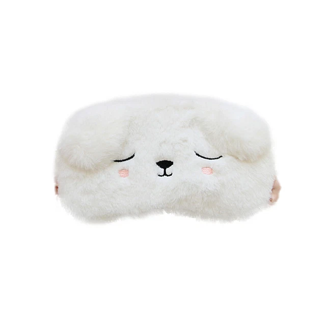 Weiß hübsch Plüsch Leckschattierung Patch Caton Eye Blindbund Augenfeder für