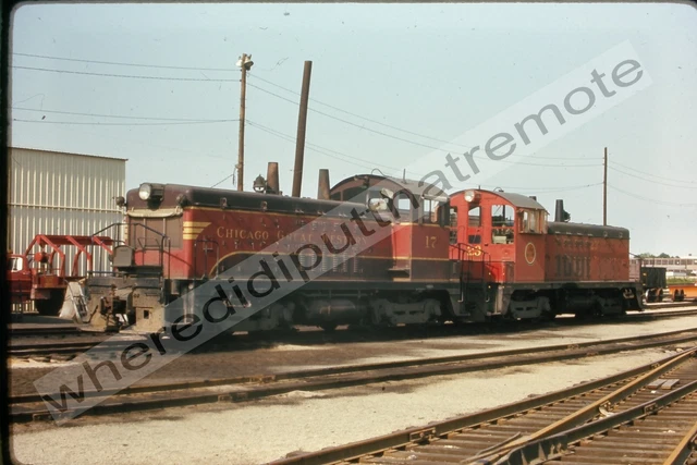 Original Slide Chicago Great Western CGW 17 23 EMD NW2 Chicago ILL 7-68