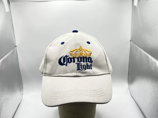 Corona Light Hat Cap Adult Strap Back White Adjustable Beer Logo Beach