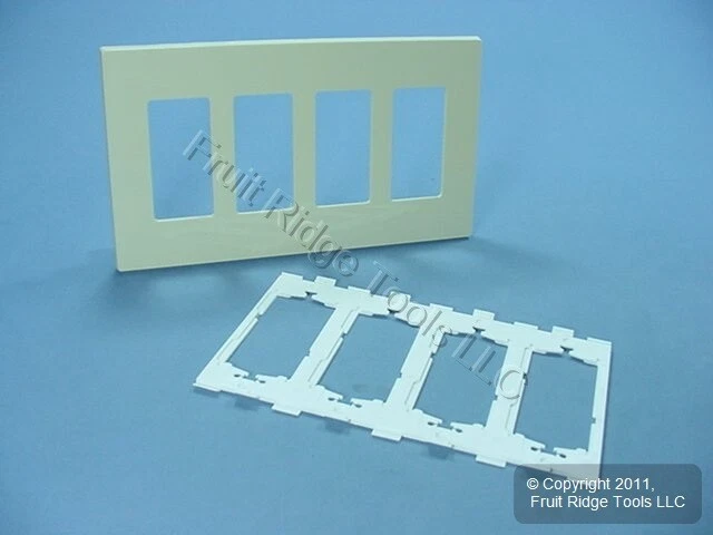 Leviton Ivory 4-Gang Midway Decora Screwless Wallplate Cover GFCI GFI SJ264-SI