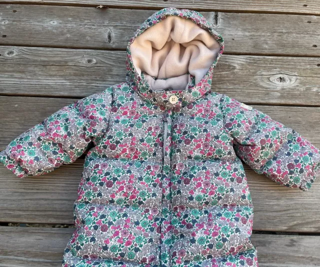 Baby Gap Girl's 12-18 Month Warmest Snowsuit Fleece Lined Down Fill - Floral 2