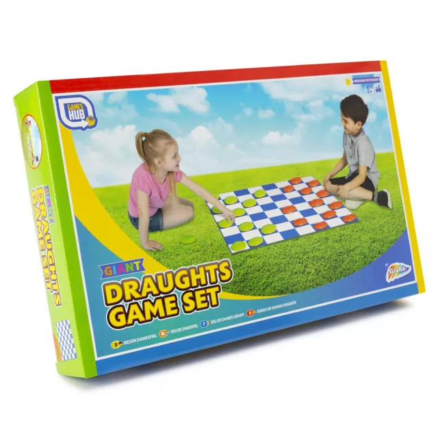 Giant Draughts Garden 2 Player Board Game Summer Fun Outdoor Indoor Party Kids