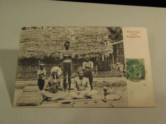 Snake Charmers, Greetings from Singapore Postcard