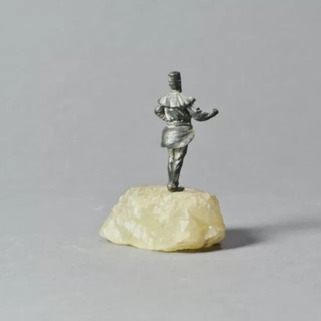 Pequeño Escultura Figura Fundición de Hierro Bergmann En Piedra Citrine Cuarzo 2