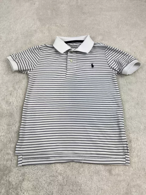 Ralph Lauren Sport Polo Shirt Age 4 Years Boys White Black Striped Collared