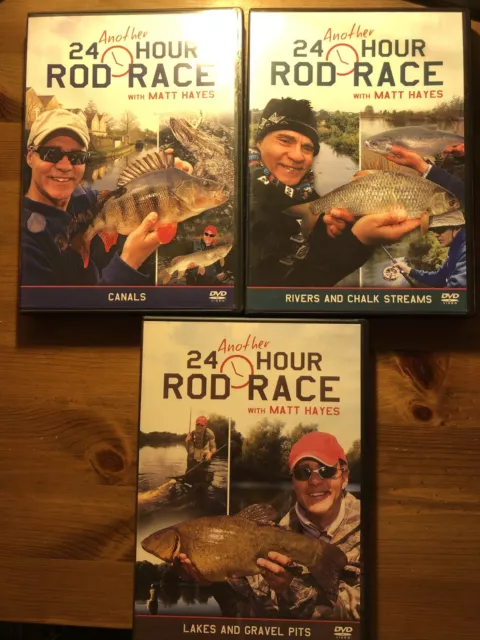 Matt Hayes - Another 24 Hour Rod Race - 3 x DVD Set - Job Lot - Fishing Angling