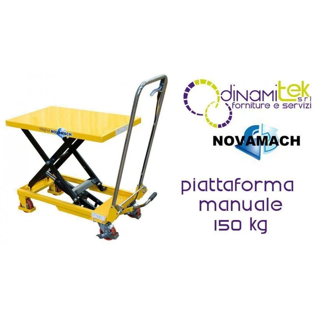 Np15 Piattaforma Manuale Altezza Regolabile Su Ruote Portata 150 Kg Novamach Dim