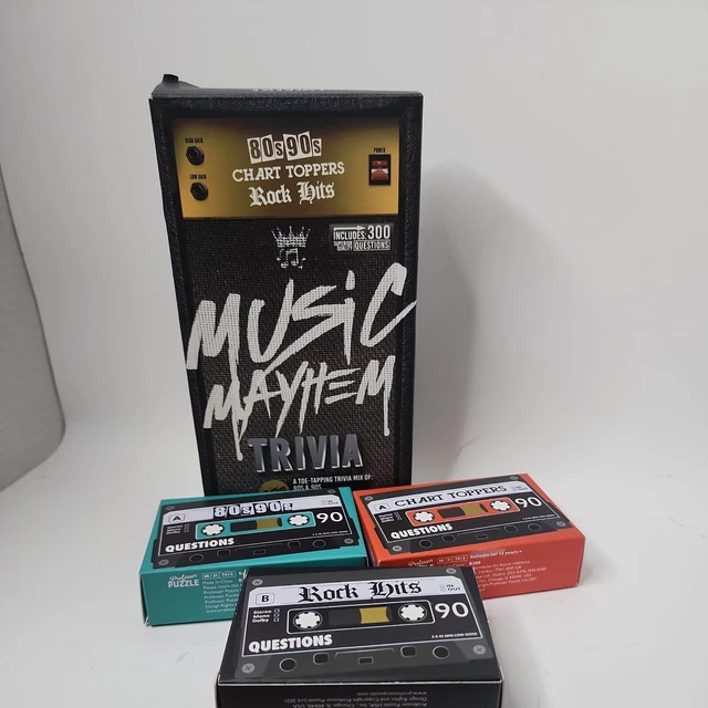 MUSIC MAYHEM TRIVIA 80' & 90's Chart Toppers Rock Hits 300 Questions £ 