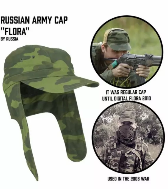 Russian Army Military Cap Ushanka Camouflage Flora Hinting Outdoor Original