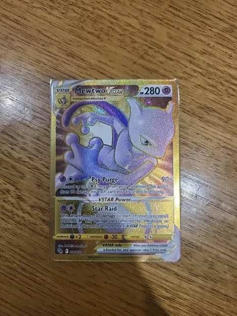 Pokémon GO MEWTWO VSTAR Gold Secret Rare Full Art 086/078 NM+ TCG Holo