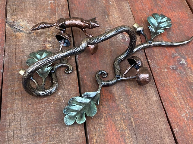 Door Pull Fox Handle Oak Acorn Forest Wild Nature Christmas