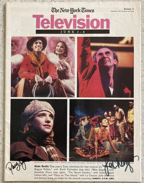 La chanze daisy eagan signed the new york times local tv guide june 2