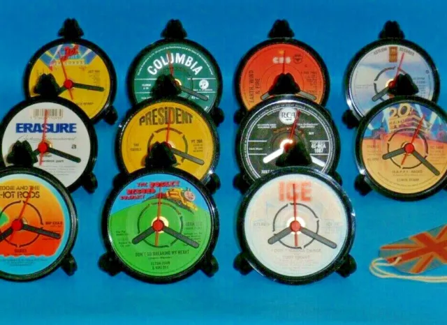 Upcycled Vinyl Record DESK CLOCKS Each made from an actual Vinyl Record LIST E