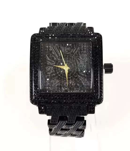 Neu Techno Trend Schwarz Ton, Kristalle, Bling Dial, Armband Armbanduhr ET-1257