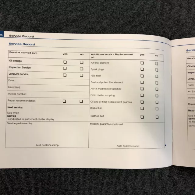 AUDI A4 SERVICE BOOK SALOON AVANT CABRIOLET B7 B8 Not Owners Handbook Manual 2