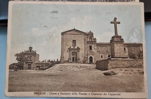 Cartolina Niscemi - Chiesa E Santuario Della Patrona E Convento Dei...