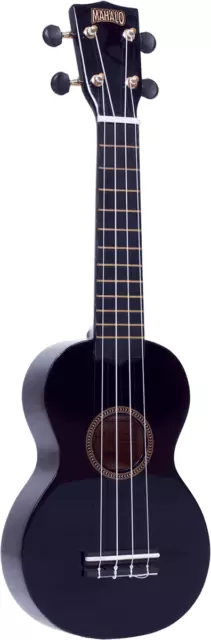 UKULELE SOPRANO MAHALO série RAINBOW  - NOIR BRILLANT + HOUSSE  MR1-BK