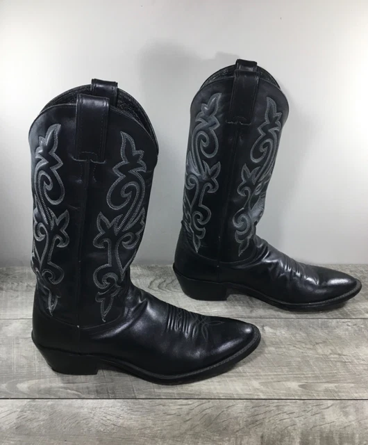 JUSTIN 1409 LONDON Calfskin Buck Cowboy Western Pull On Mens Boots 10.5 ...