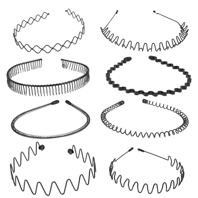 8 piezas/1 diadema delgada para hombre diadema elástica para el cabello deportes