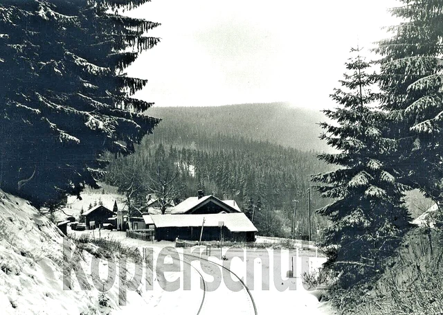 Original Eisenbahn Foto - Bahnhof Kubova Hut (Kubohütten/Südböhmen), 1974