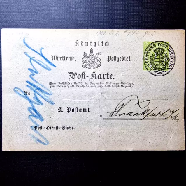 Alemania 1879 - Deutsches Reich - Tarjeta postal - Usada - Estampilla oficial rara