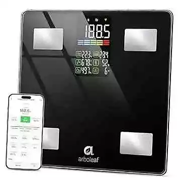 Escala arboleaf para peso corporal, escala de peso digital pantalla LED grande negra