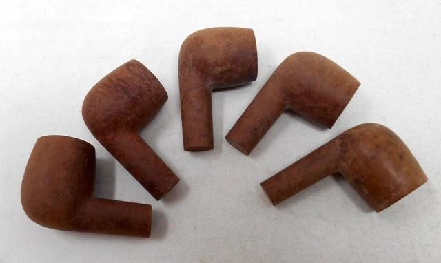 Lot de 5 têtes de pipe anciennes en bruyère - Jamais utilisée