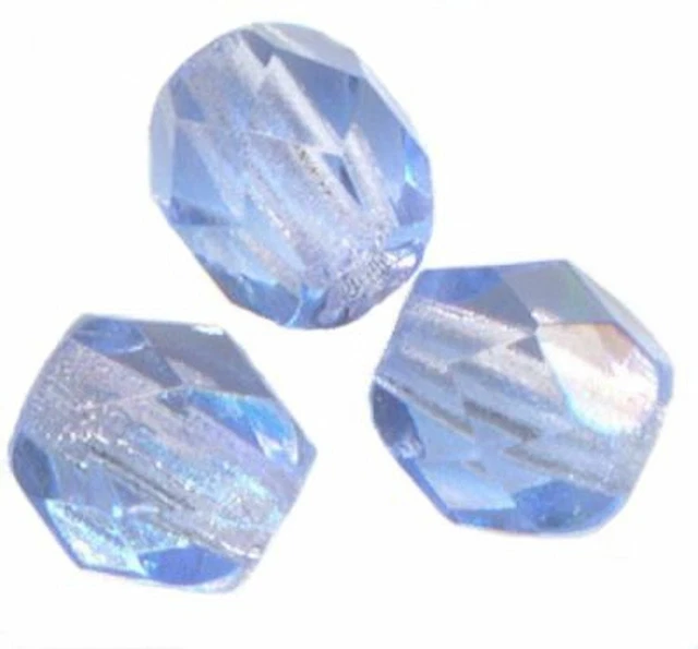 10 PERLES FACETTES DE BOHEME  10 mm  LIGHT SAPPHIRE