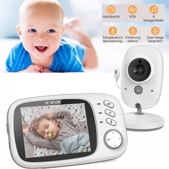 Babyphone mit Kamera 3.2" Digital LCD Bildschirm VOX Babyfon Video Überwachung