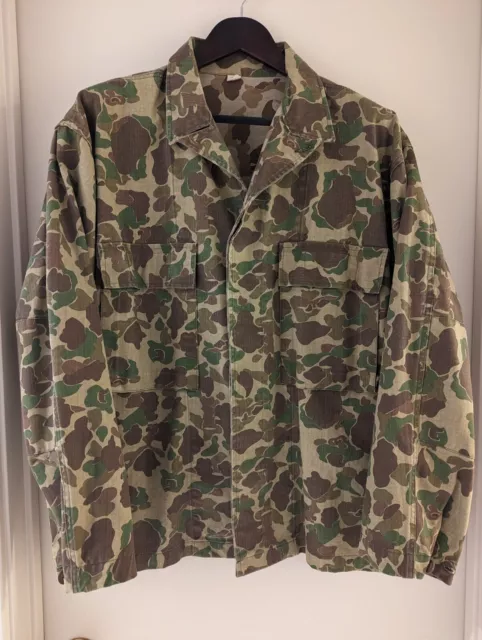 US Army WWII Frogskin Herringbone (HBT) Camo Shirt - REPRODUCTION - Medium