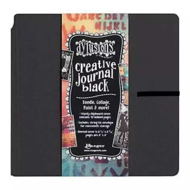 Dylusions Dyan Reaveley's Black Creative Square Journal 8 Inch X8 Inch